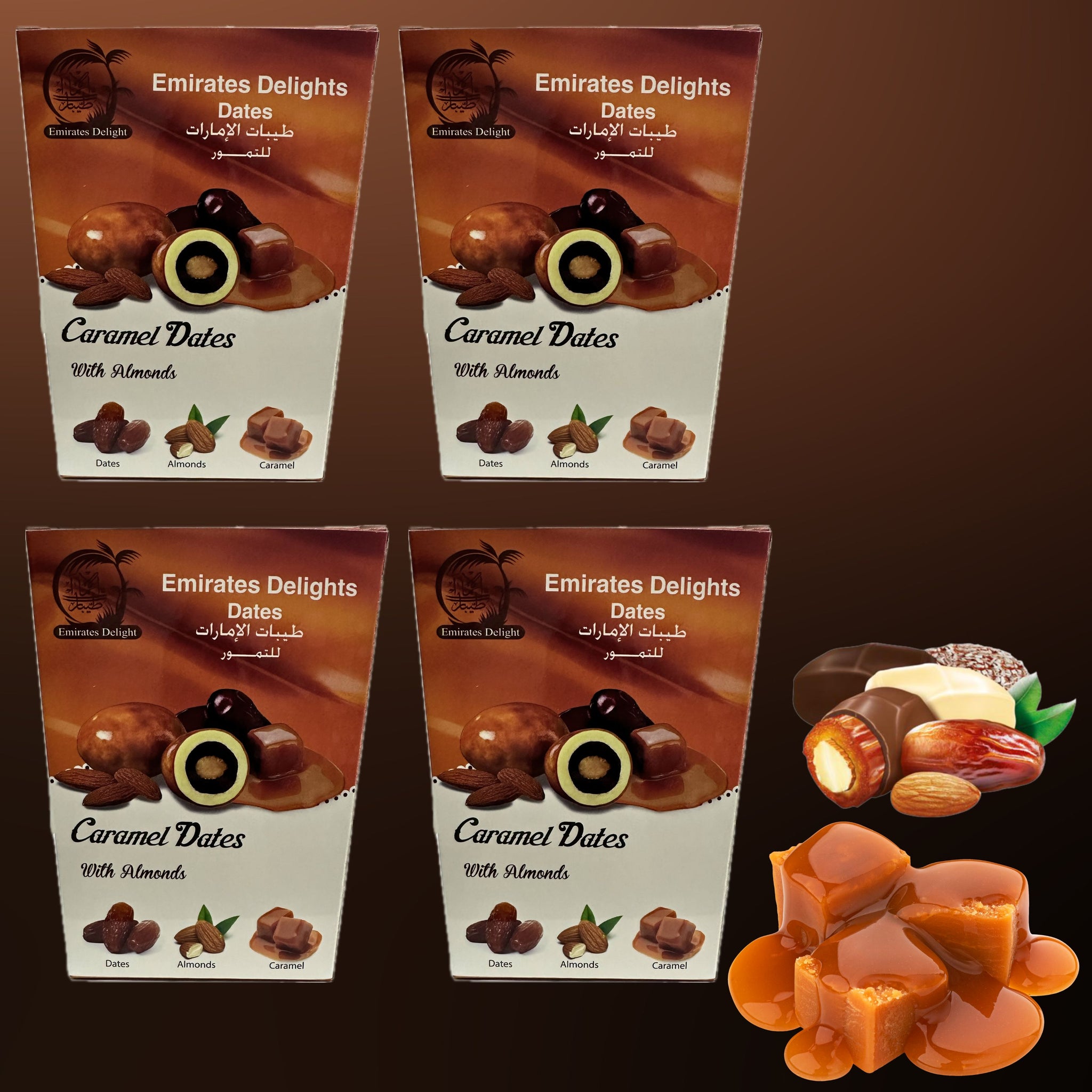 Caramel Chocolate Medjoul Dates with Roasted Almond (1lb)