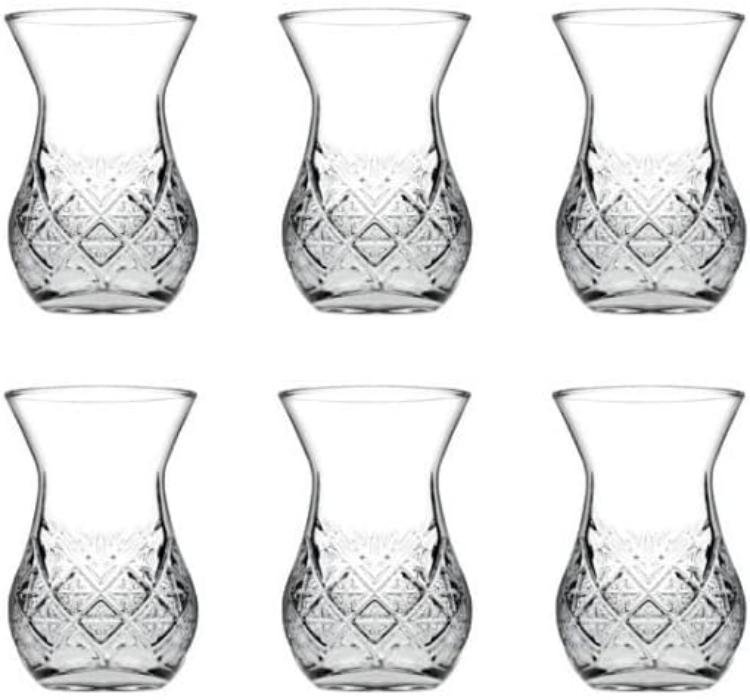 Turkish Crystal Glass Tea Set - 5.7 oz (6 Cups)
