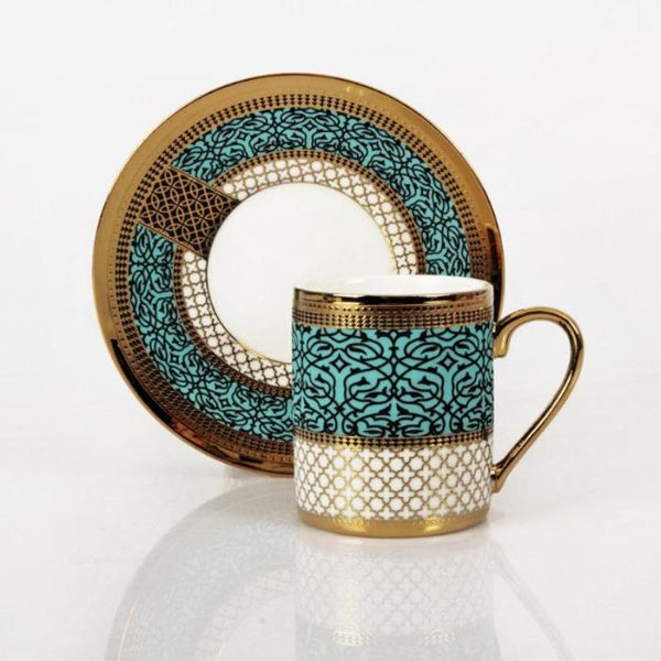 Edwin Gold Turkish Coffee Cup and Saucer Set (12 pc)