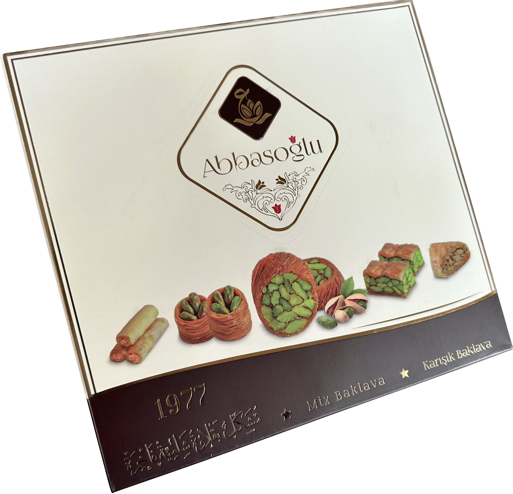 Abbas Oglu Mixed Baklava with Pistachio and Cashew (1kg, 750g, 500g, 250g)