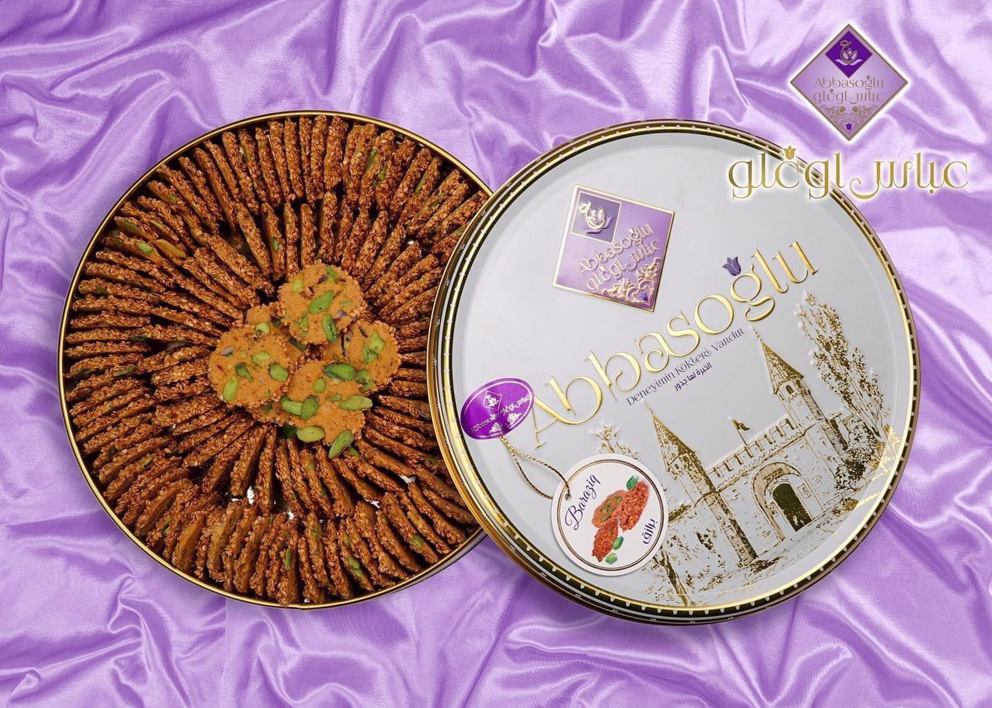 Abbas Oglu Cookie Tins 500g (Barazek, Ajwa Maamoul, Graybah, Mixed)