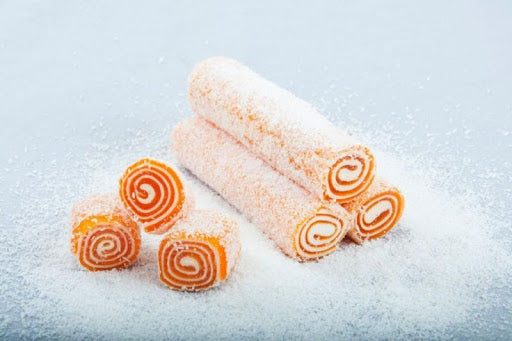 Orange Wrapped Turkish Delight with Marshmallow & Coconut