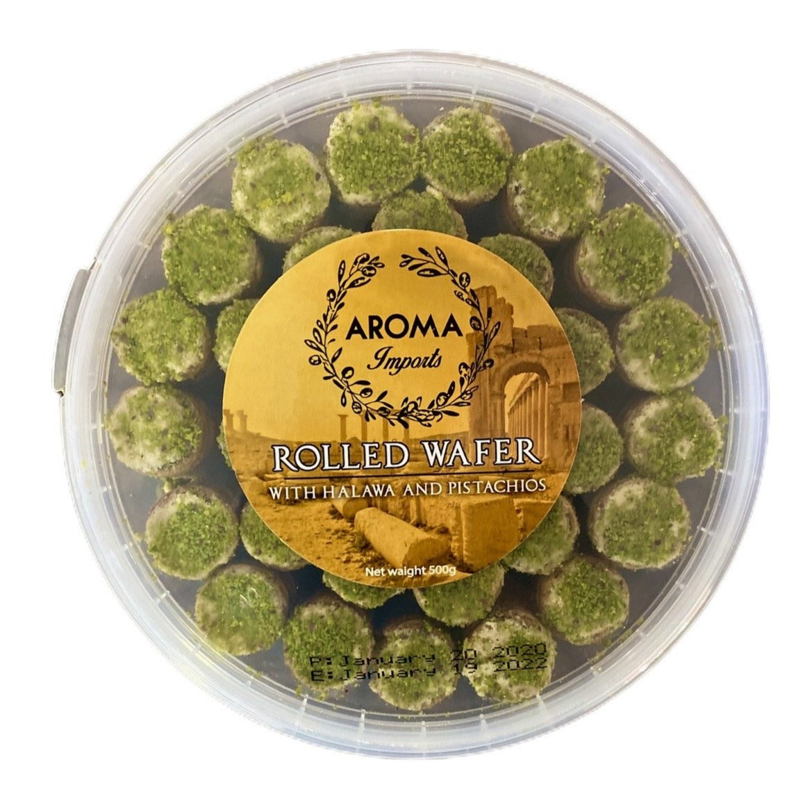 Halawa Rolled Wafer with Pistachio (500g)
