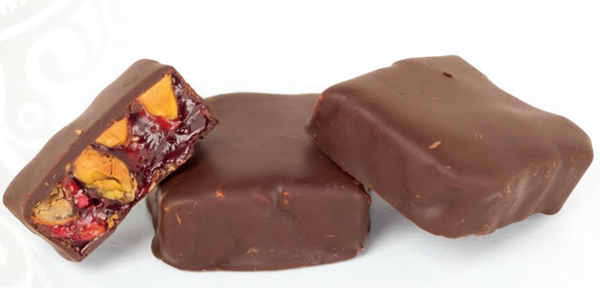 Chocolate Coated Pomegranate and Pistachio Turkish Delight