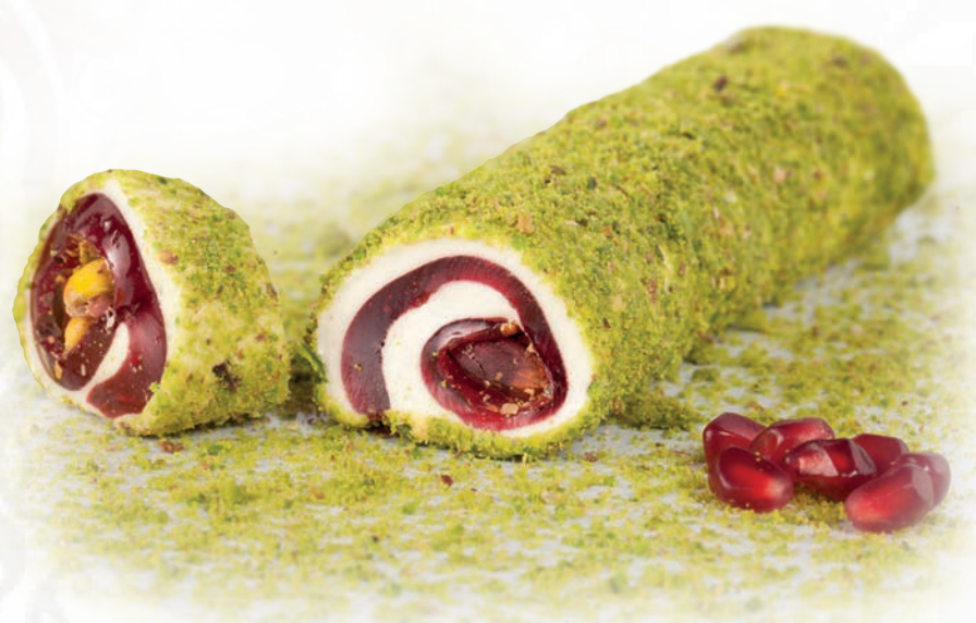 Pomegranate Wrapped Turkish Delight with Pistachio
